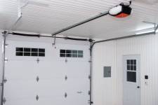 A garage door system with all the working parts.