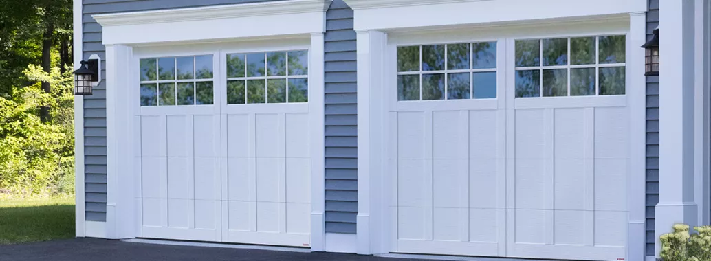 Princeton P-13, 9’ x 7’, Ice White doors and overlays, 8 lite Panoramic windows